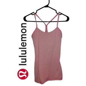Lululemon Pink Stripe Power Y Tank